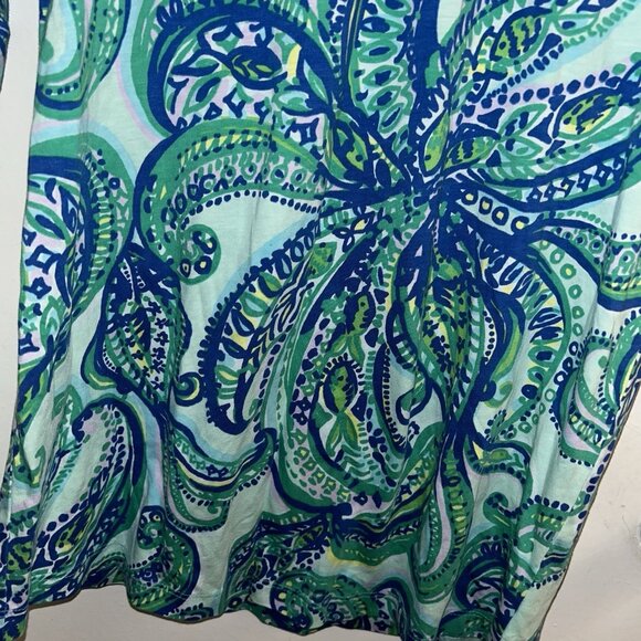 Lilly Pulitzer Rossmore T-Shirt Poolside Blue Keep It Current Dress Size XXS - Picture 4 of 8